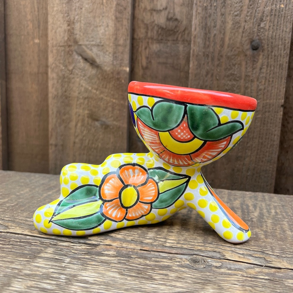 Mexican Talavera Little People Planter. Pottery.